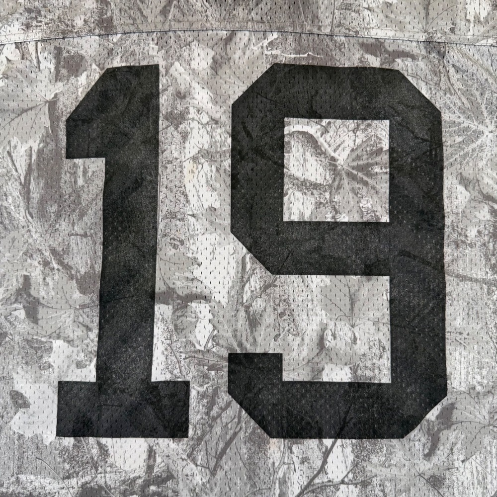 Hollister Mens Grey Camo Mesh Jersey T-Shirt Baggy Fit Graphic 19 V-Neck M - Picture 8 of 14